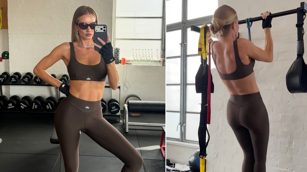 Rosie Huntington-Whiteley builds her strong upper body with banded chin-ups – get started for just £7.99