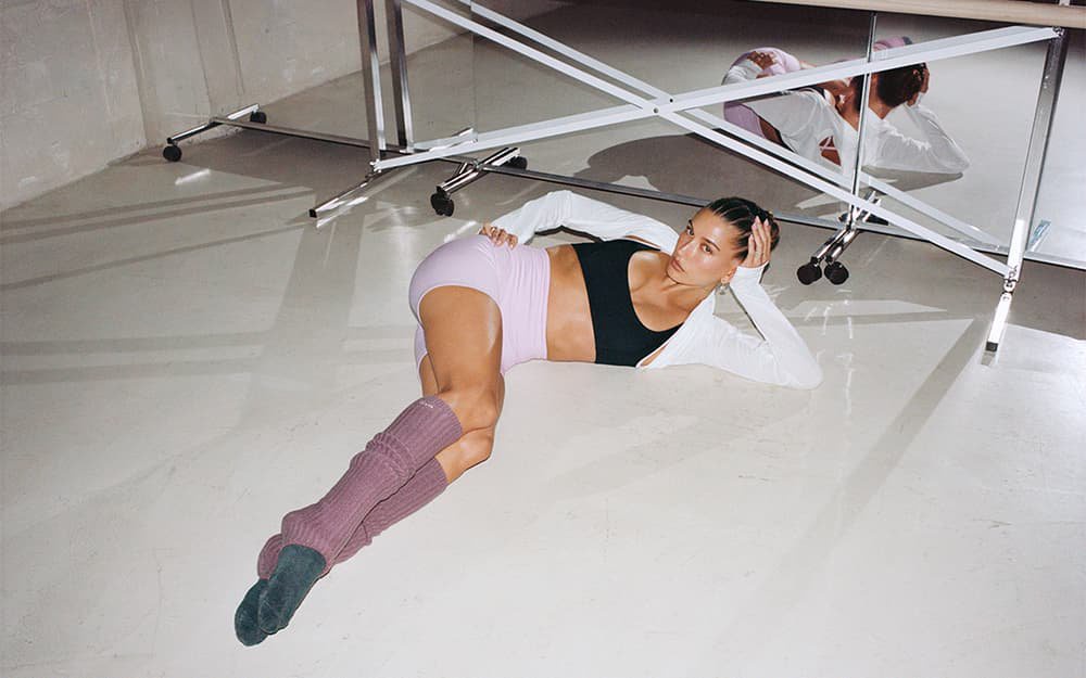 Hailey Bieber is embracing balletcore in Adanola loungewear collaboration