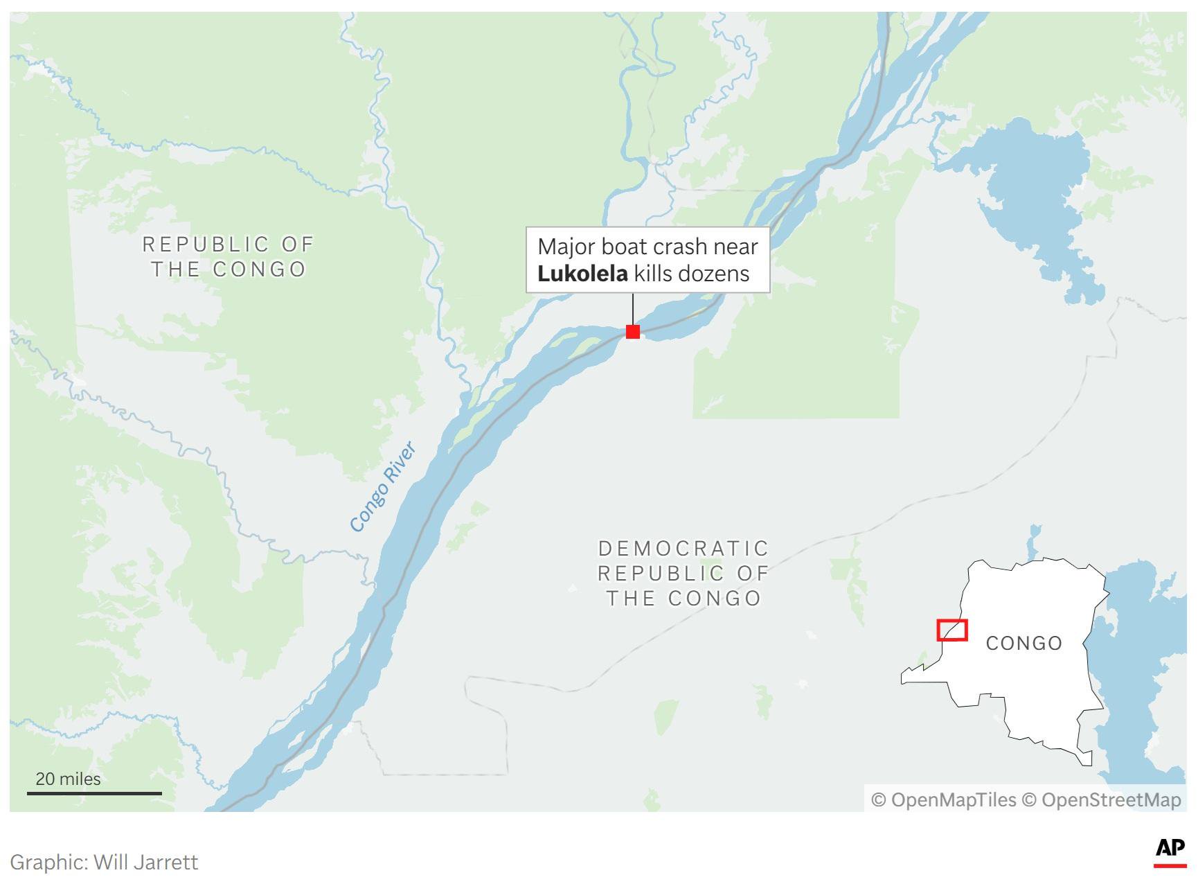 Congo River boat collision leaves at least 30 dead, dozens still missing: officials