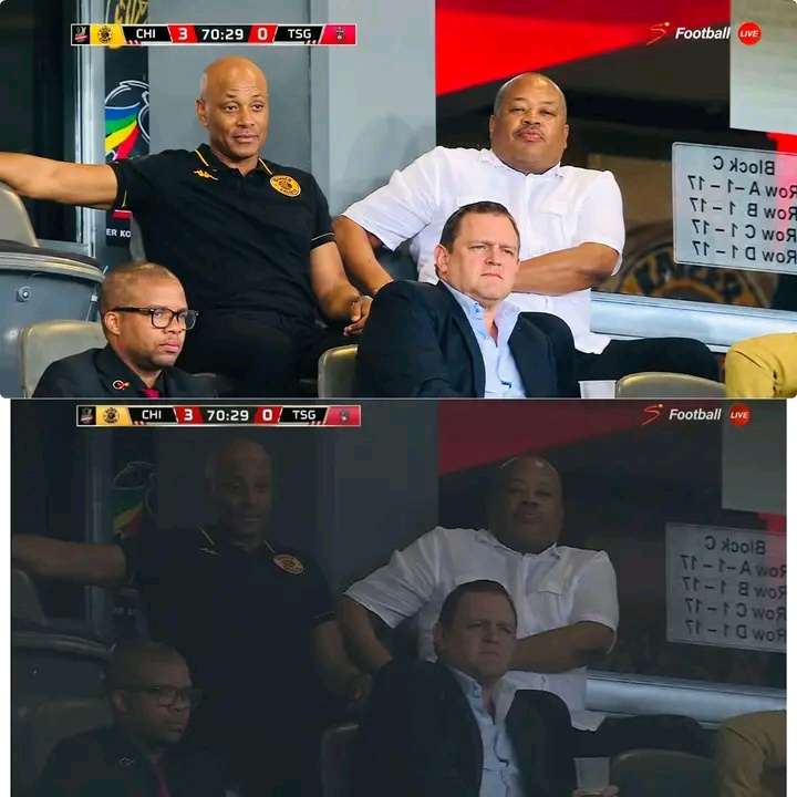 Bobby Motaung and Kaizer Jr Spotted Smiling as Chiefs Dominate TS Galaxy