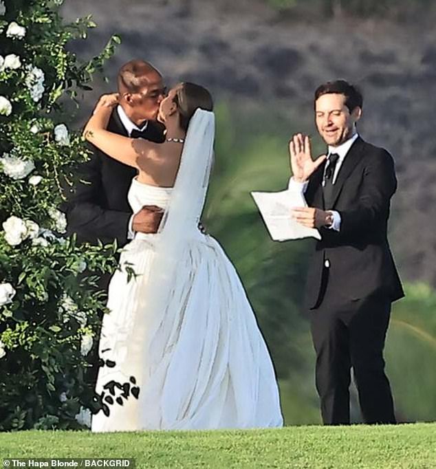 Tobey Maguire officiates his EX’S wedding: Lauren Sanchez, Leonardo DiCaprio and Courteney Cox pack star-studded ceremony as Jennifer Meyer says ‘I do’ to billionaire boyfriend