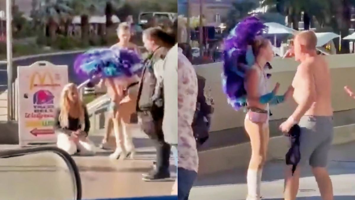 Man Defends His Girl Against 3 Las Vegas Showgirls In Insane Street Fight [VIDEO]