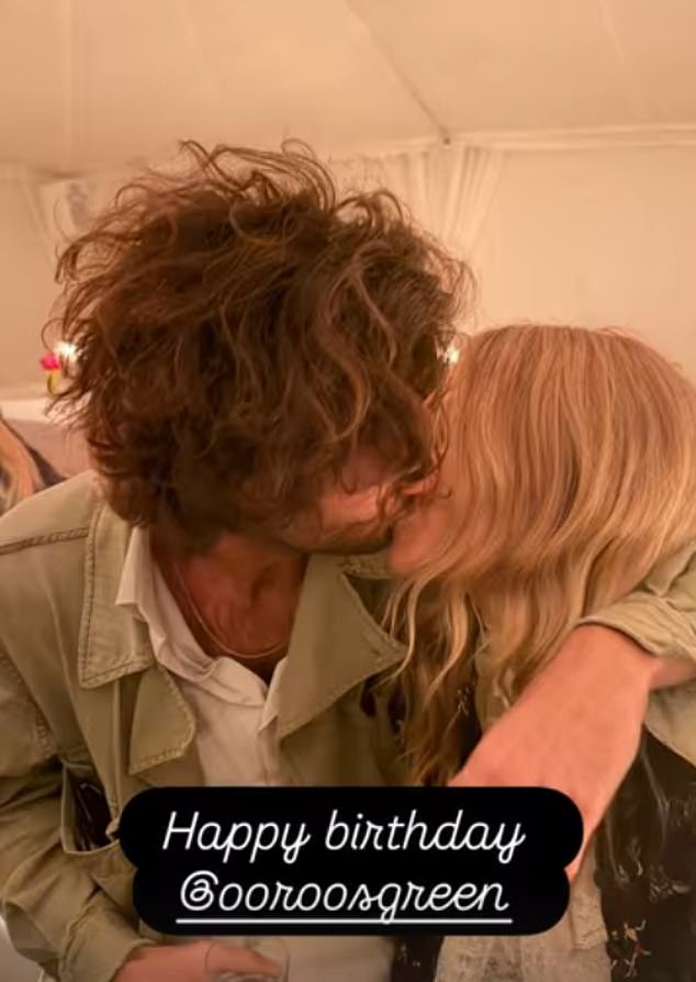 Sienna Miller, 44, shares rare loved-up PDA snaps with fiancé and ‘best daddy’ Oli Green as she celebrates his 30th birthday and jokes: ‘It’s a shame you’re ugly’