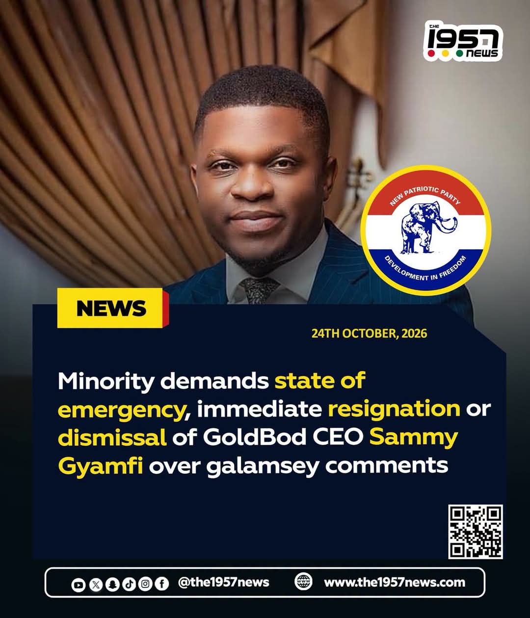 Minority Demands State of Emergency Over Galamsey, Calls for Sammy Gyamfi’s Resignation or Dismissal