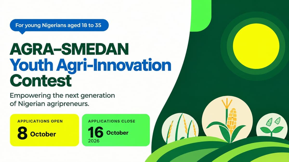 AGRA–SMEDAN Youth Agri-Innovation Contest 2026
