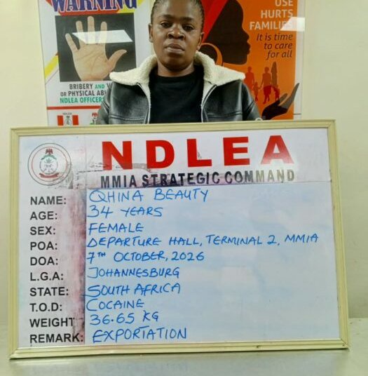 NDLEA Arrests South African Woman US-Based Grandma With Cocaine, Cannabis