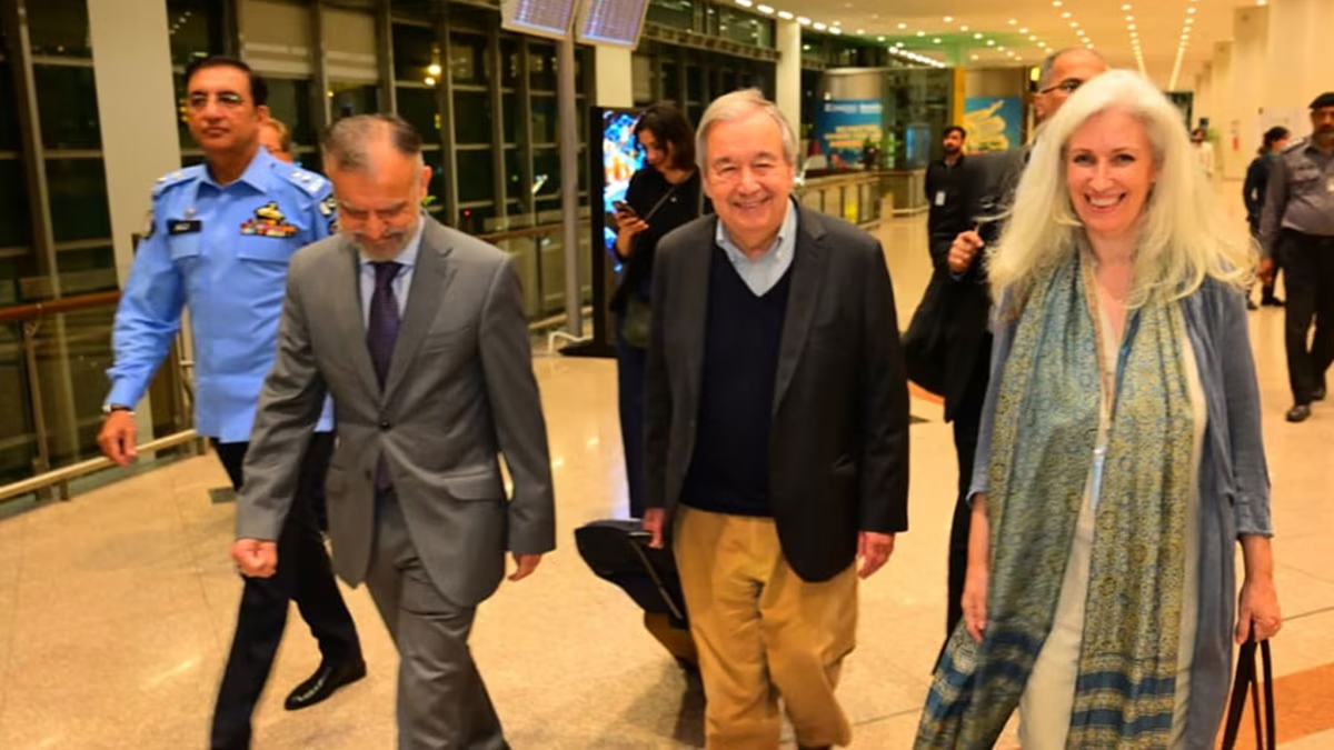 António Guterres: UN chief lands in Pakistan on three-day visit