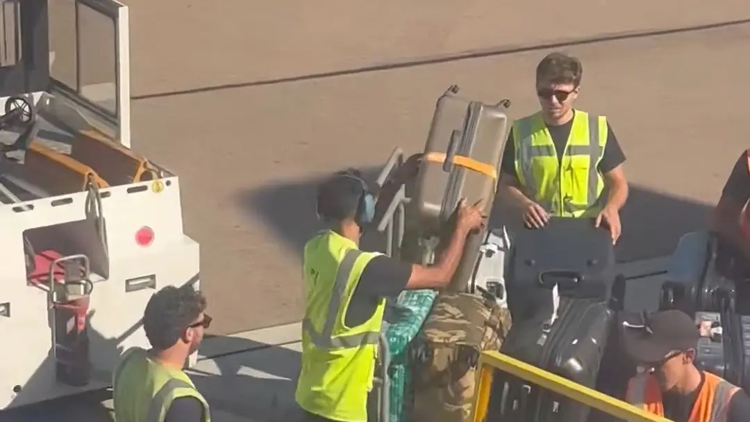 Passenger shares shocking video of airport staff throwing luggage as bags left broken