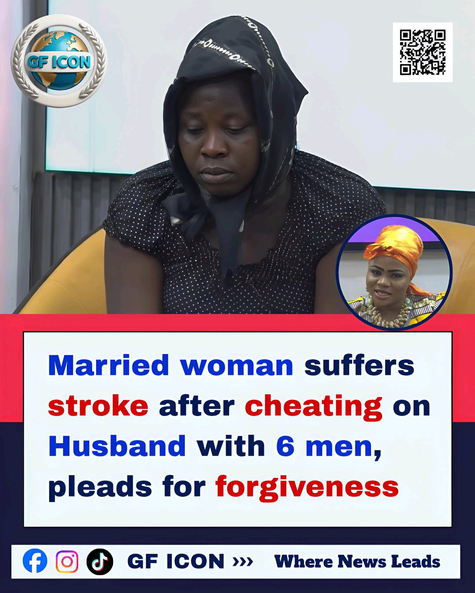 Married woman suffers stroke after cheating on Husband with 6 men, pleads for forgiveness