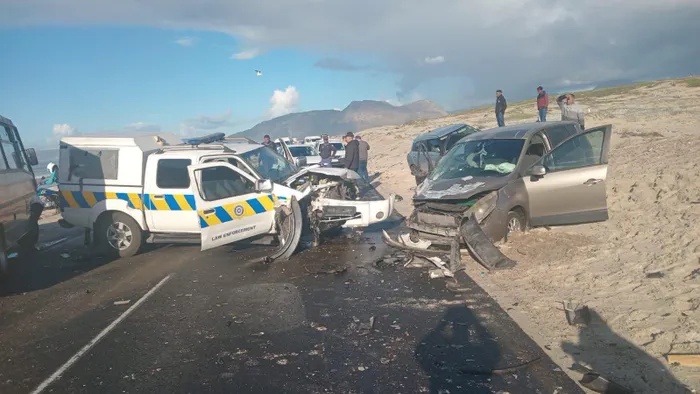 Three seriously injured in Baden Powell Drive crash involving bus, Law Enforcement vehicle