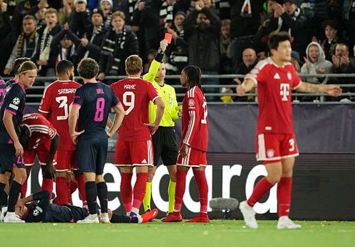 Michael Olise Suspended for Bayern Munich’s Champions League Clash Against Arsenal After Red Card