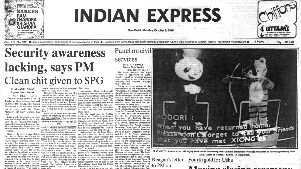 Opinion: 40 years ago October 06, 1986: PM on security measures