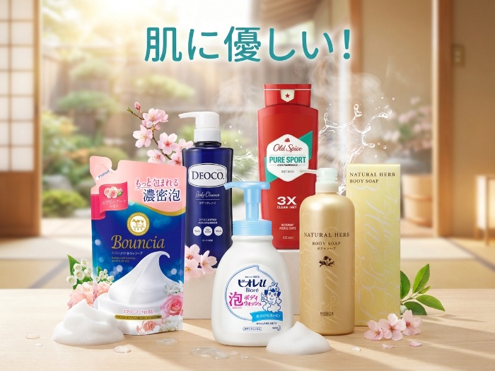 肌に優しいボディソープ特集：豊富な香りとしっとり感を楽しもう