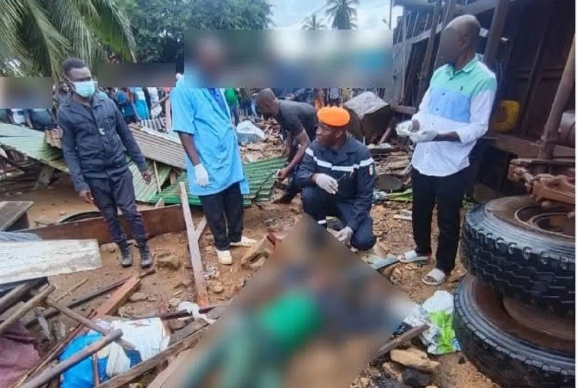 Irobo (Dabou) : un camion fou quitte la chaussée et termine sa course dans le marché, 4 morts