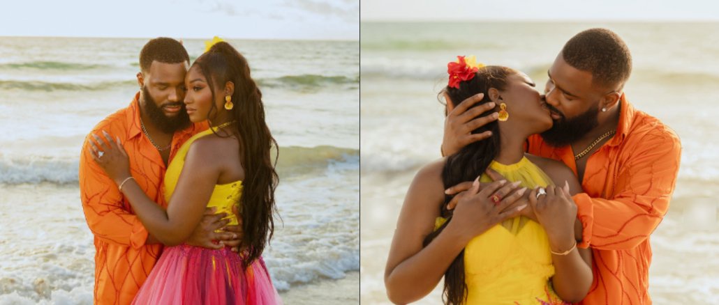 Omotola Jalade’s Daughter Meraiah Flaunts Fiancé In Stunning Pre-Wedding Photos