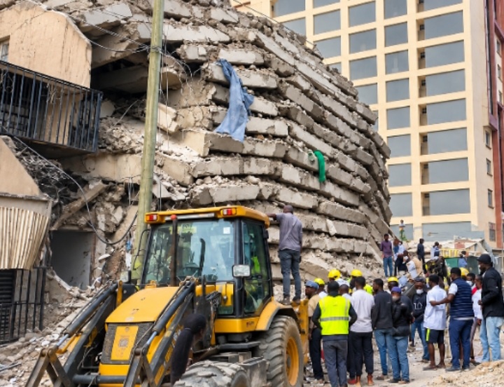 HAPPENING NOW: Tension in Nairobi as Several People Are Trapped in a Collapsed Building