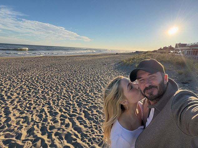 Harper Beckham kisses father David in selfie taken during special road trip