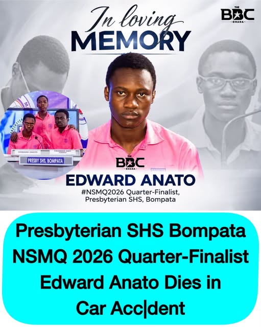 Presbyterian SHS bompata NSMQ 2026 quarter finalist Edward Anato dies in car accident