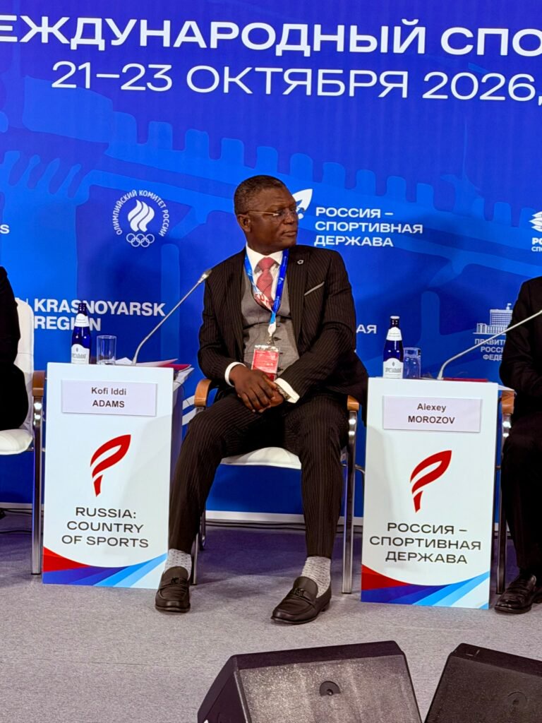 Kofi Adams calls for easier travel for African athletes in Russia sports forum address