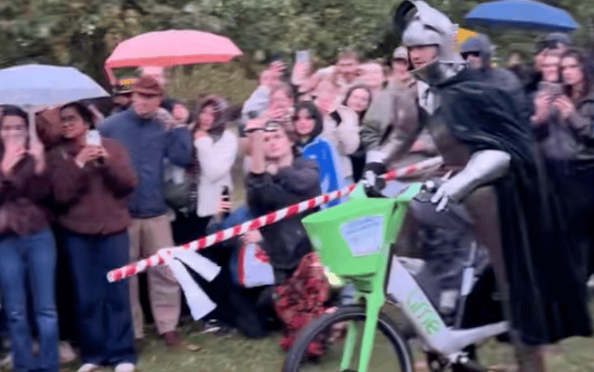 Lime issues warning after ‘knights’ joust on rental bikes in London park