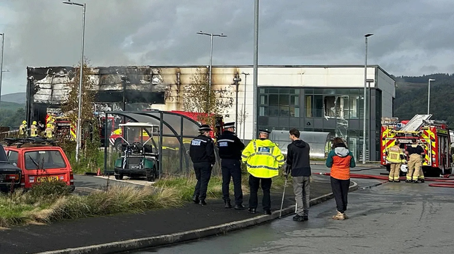Firefighters tackle fire at factory