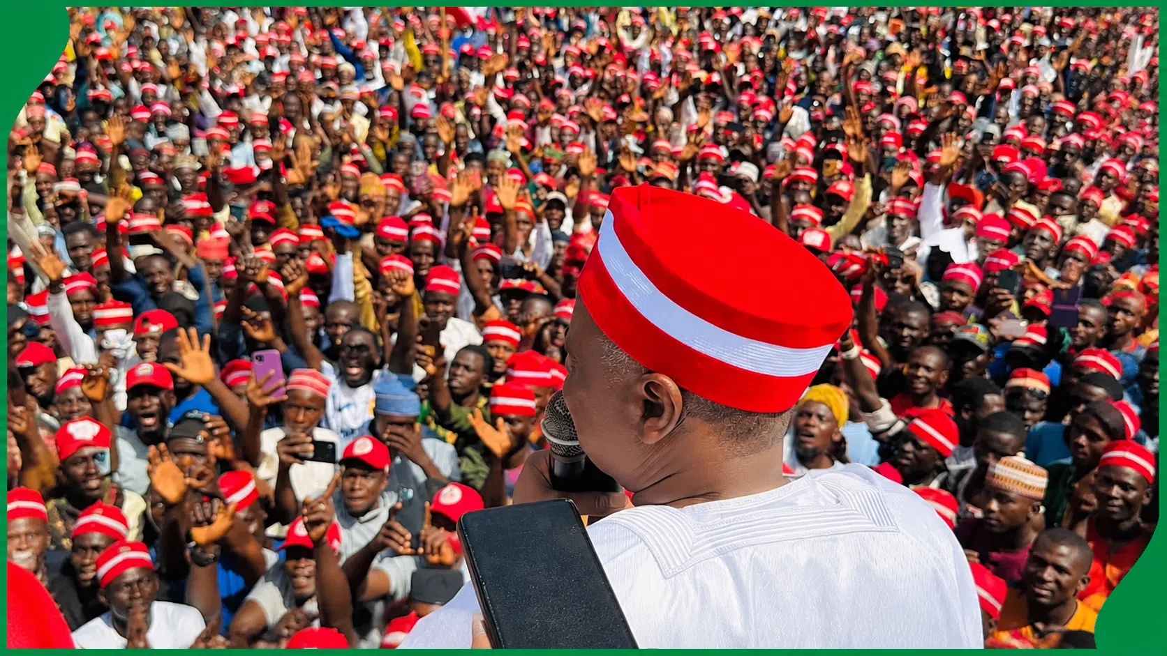 Photos Emerge As Massive Crowd Welcomes NDC VP Candidate Kwankwaso In Kano
