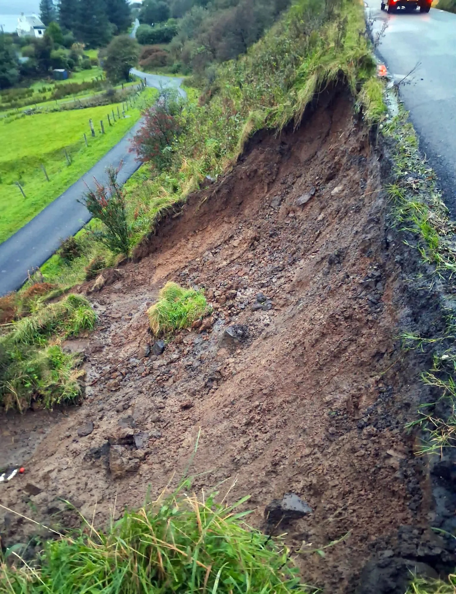 Watch the moment a landslip leaves Skye drivers facing a 40-mile diversion