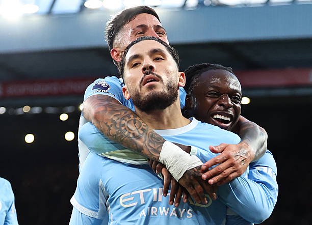 Manchester City thrash 10-man Liverpool 3-0 at Anfield