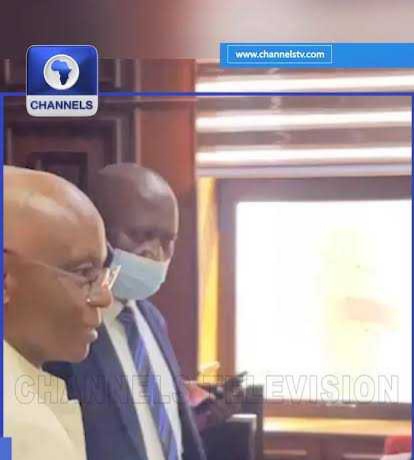 VIDEO: Moment El-Rufai Kissed His Wife on His Arrival at the Federal High Court in Abuja