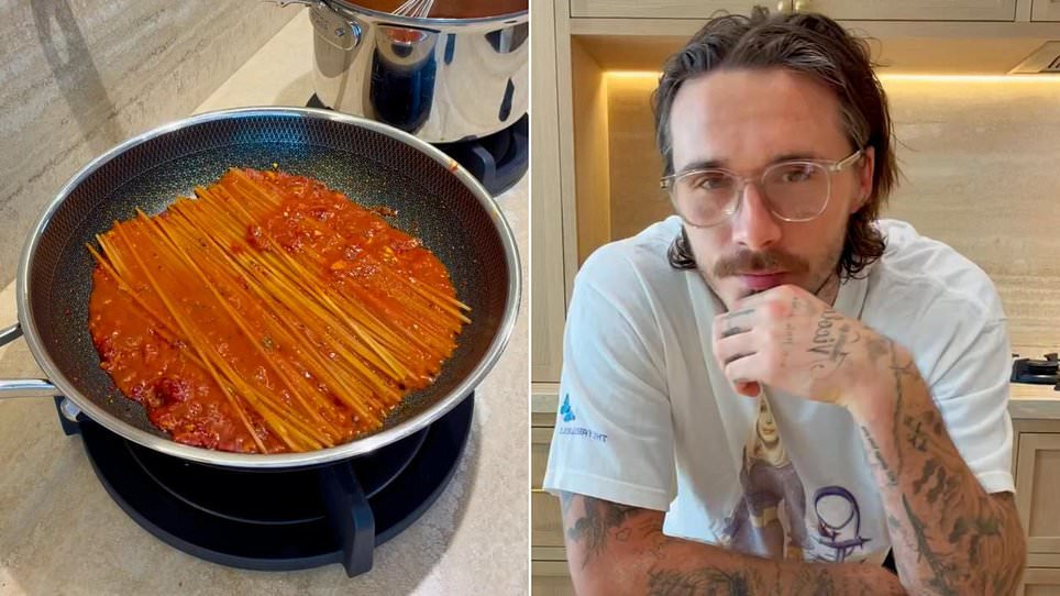 Brooklyn Beckham is blasted by fans for his latest pasta cooking video