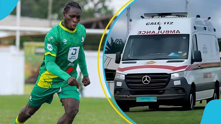 Remember Adomako: Aduana Stars Defender Collapses During Ghana Premier League Match