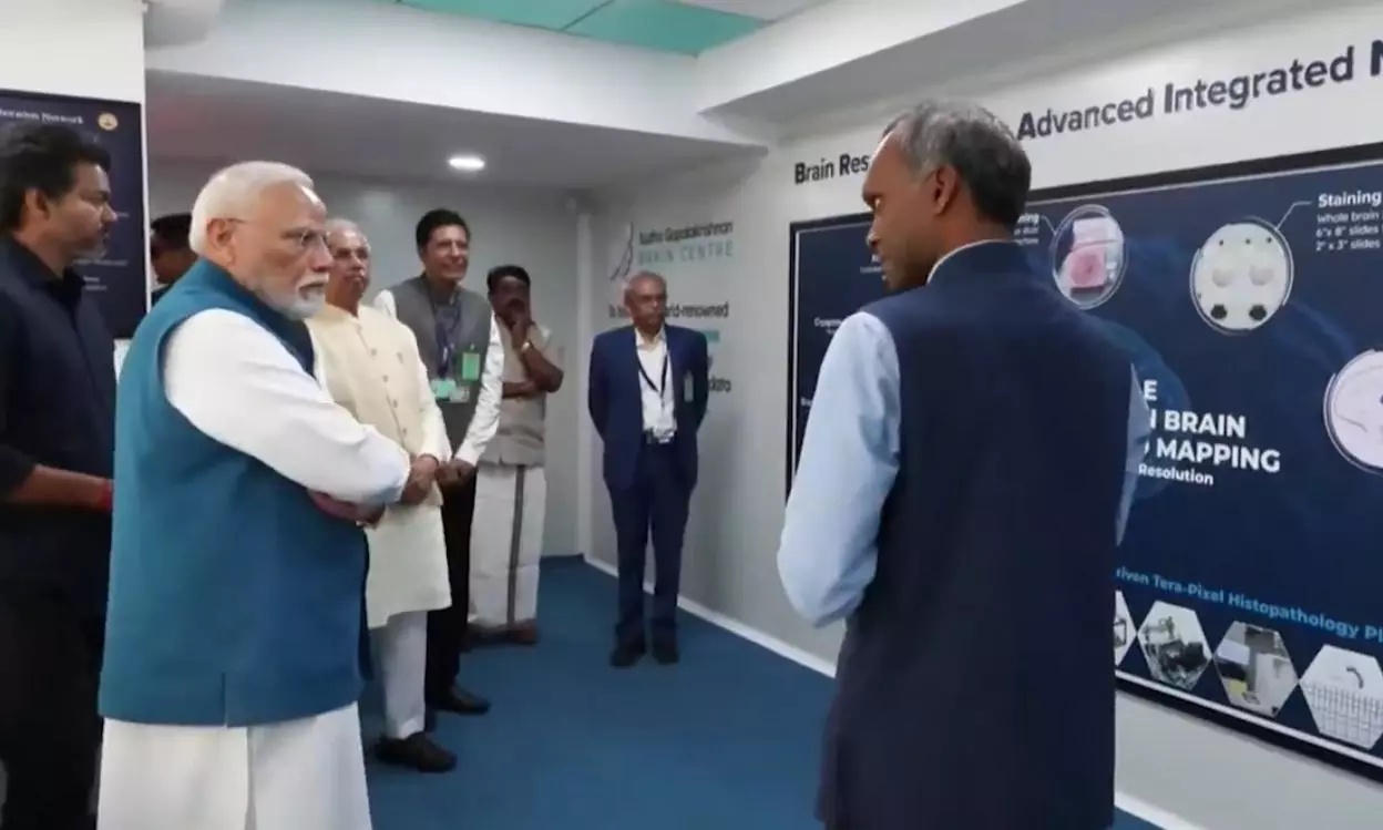 PM Modi Visits Sudha Gopalakrishnan Brain Centre on IIT Madras Campus
