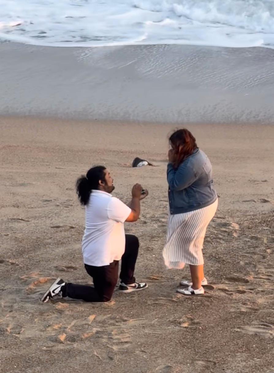 California couple brings social media to tears after actress secretly records their Malibu beach engagement