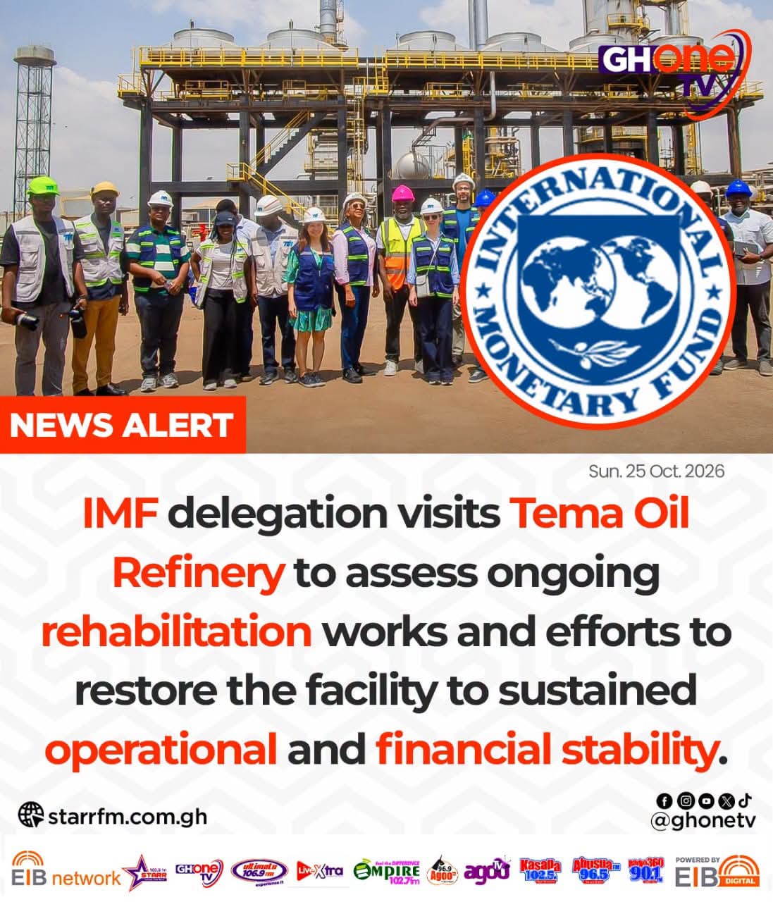 IMF Delegation Visits Tema Oil Refinery to Assess Rehabilitation and Financial Recovery Efforts