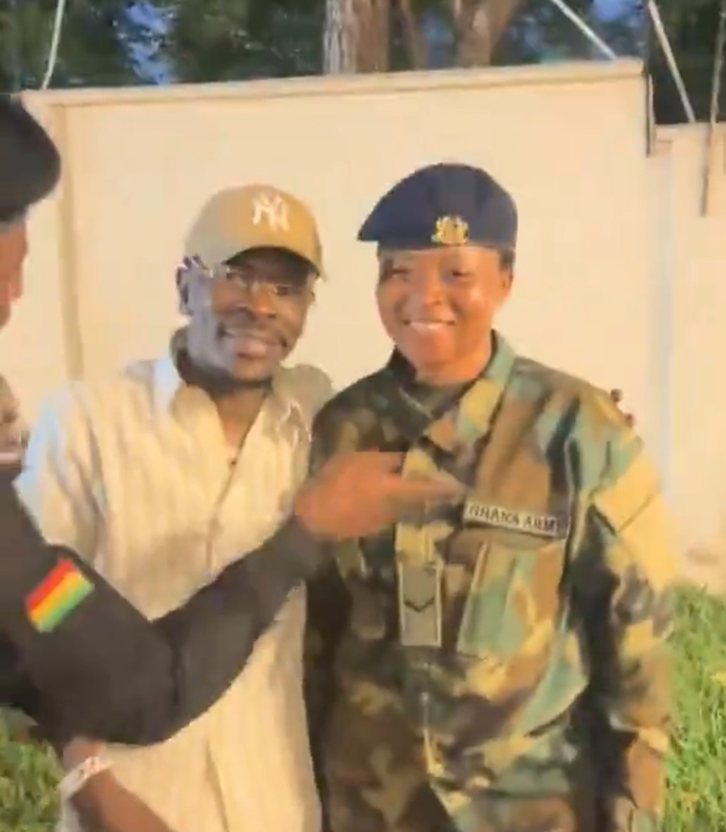 Female Soldier Celebrates After Meeting Shatta Wale for the First Time