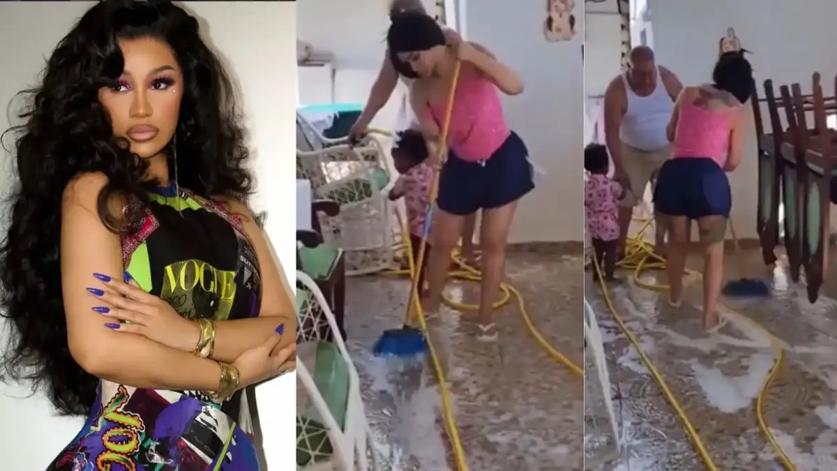 ‘But She Said, I Don’t Cook, I Don’t Clean’: Cardi B Trends As Video Shows Her Cleaning Grandparents’ Home In Dominican Republic (Watch)