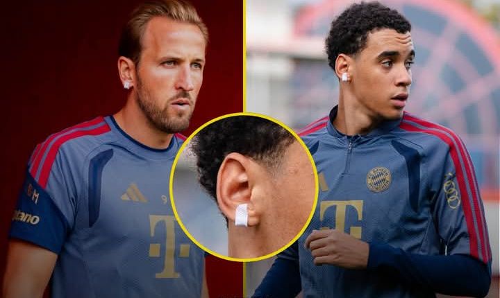 Bayern Munich Players Including Harry Kane Spotted Wearing Tape on Earlobes During Training