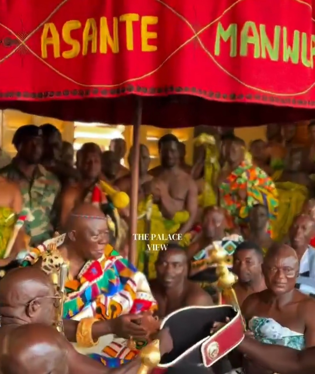 Ghanaian Boxer Seth Gyimah Presents His Newly Won Championship Belt to Asantehene Otumfuo