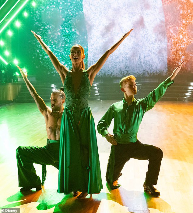 Maura Higgins returns to Dancing With The Stars with emotional tribute to Ireland after painful neck injury but friends fear she ‘is pushing herself to breaking point’ during US takeover