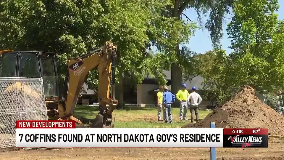 Mystery as seven coffins containing human remains including a TODDLER are found at North Dakota’s governor’s residence