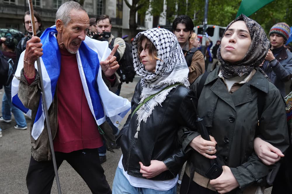 Clashes and arrests amid demos on anniversary of October 7 attacks
