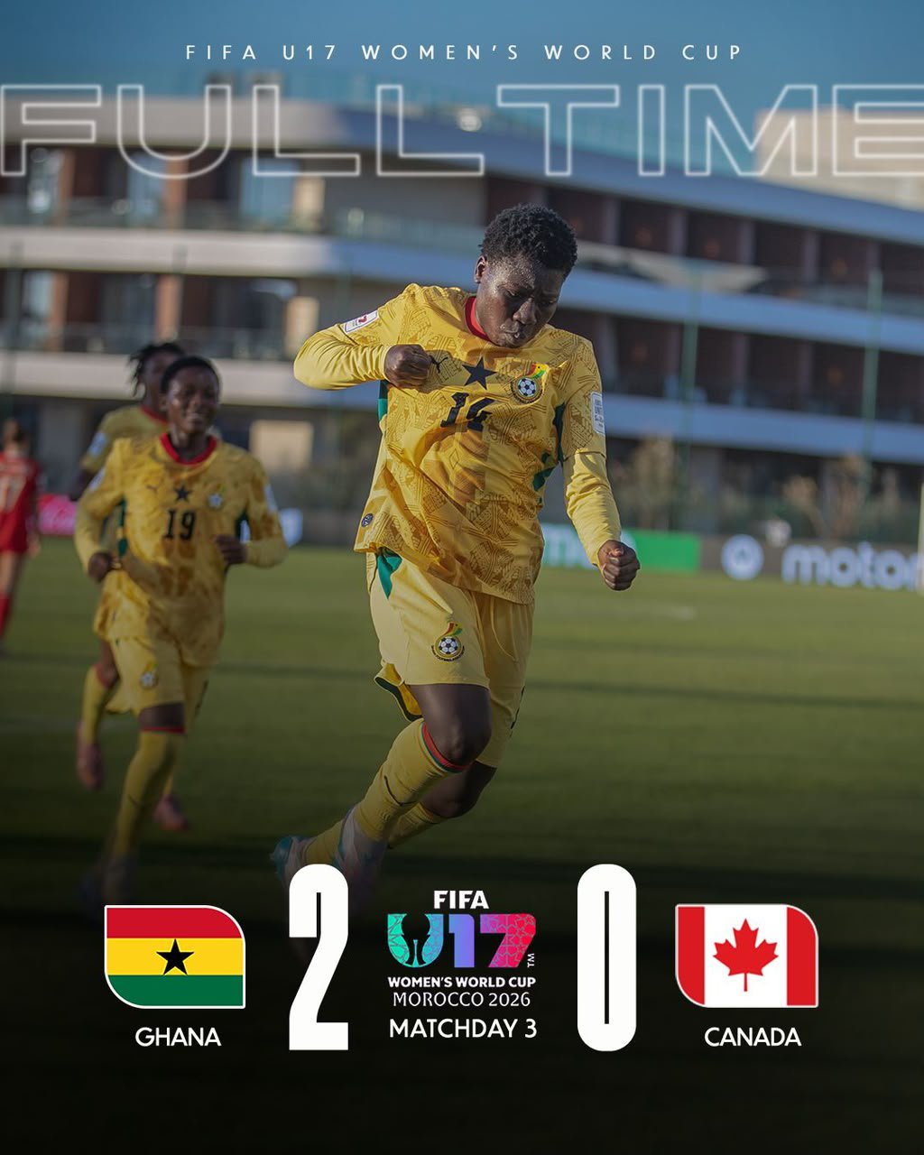 Black Maidens beat Canada 2-0 to book place in Round of 16