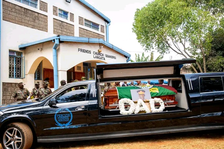 Limousine Hearse Carrying Body Of Late SAIG Lazarus Opicho Arrives At Friends Church Lang’ata