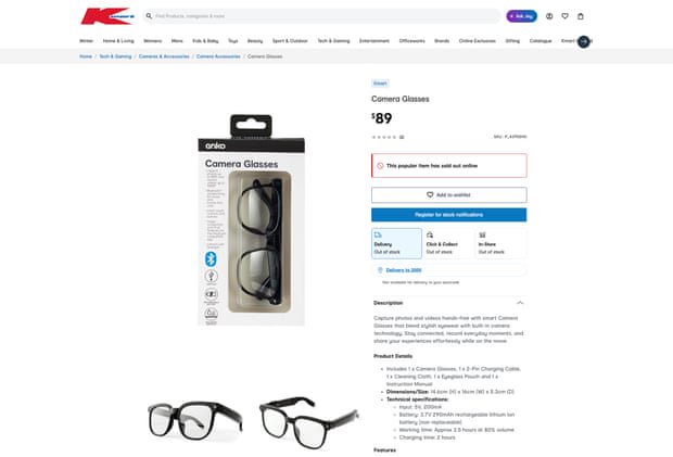 Privacy watchdog launches probe into China-based company behind Kmart ‘pervert glasses’ app