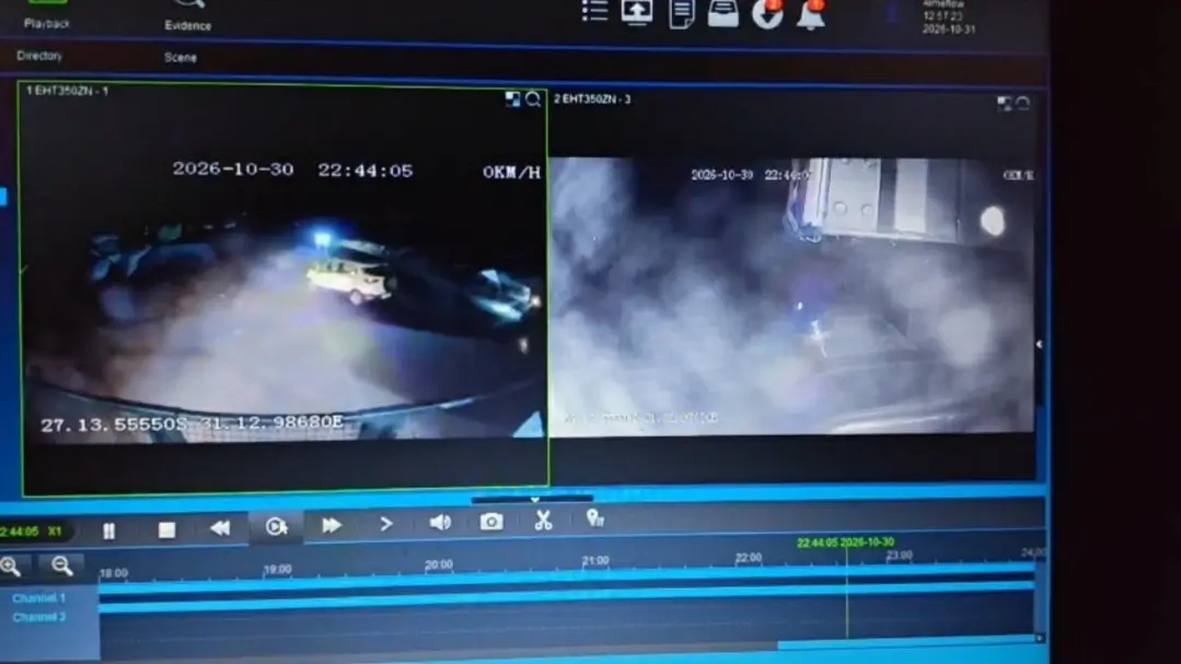 Dashcam shows side tipper crossing double solid lines before head-on crash on N2 near Mkhondo