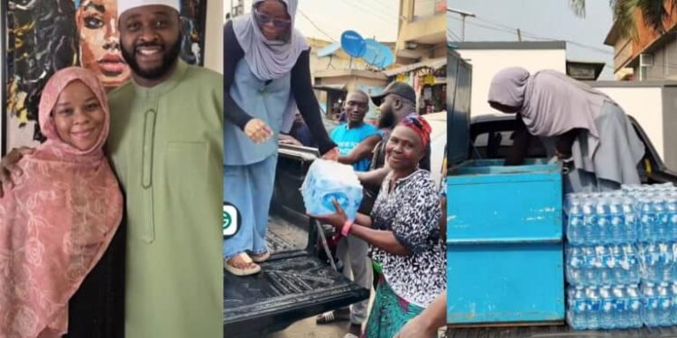 Actor Femi Adebayo’s daughter shares food items to local community