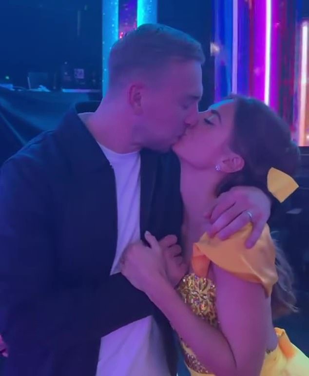 Behind the scenes at Strictly: Dani Dyer kisses footballer husband Jarrod Bowen backstage as Jaime Winstone reveals sweet note from actor dad Ray