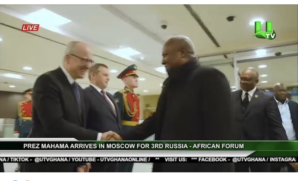 President Mahama Arrives In Moscow For 3rd Russia-African Forum