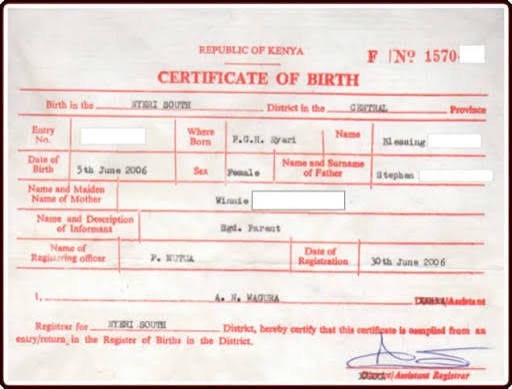 Requirements for Rectifying Birth Certificate Details in Kenya