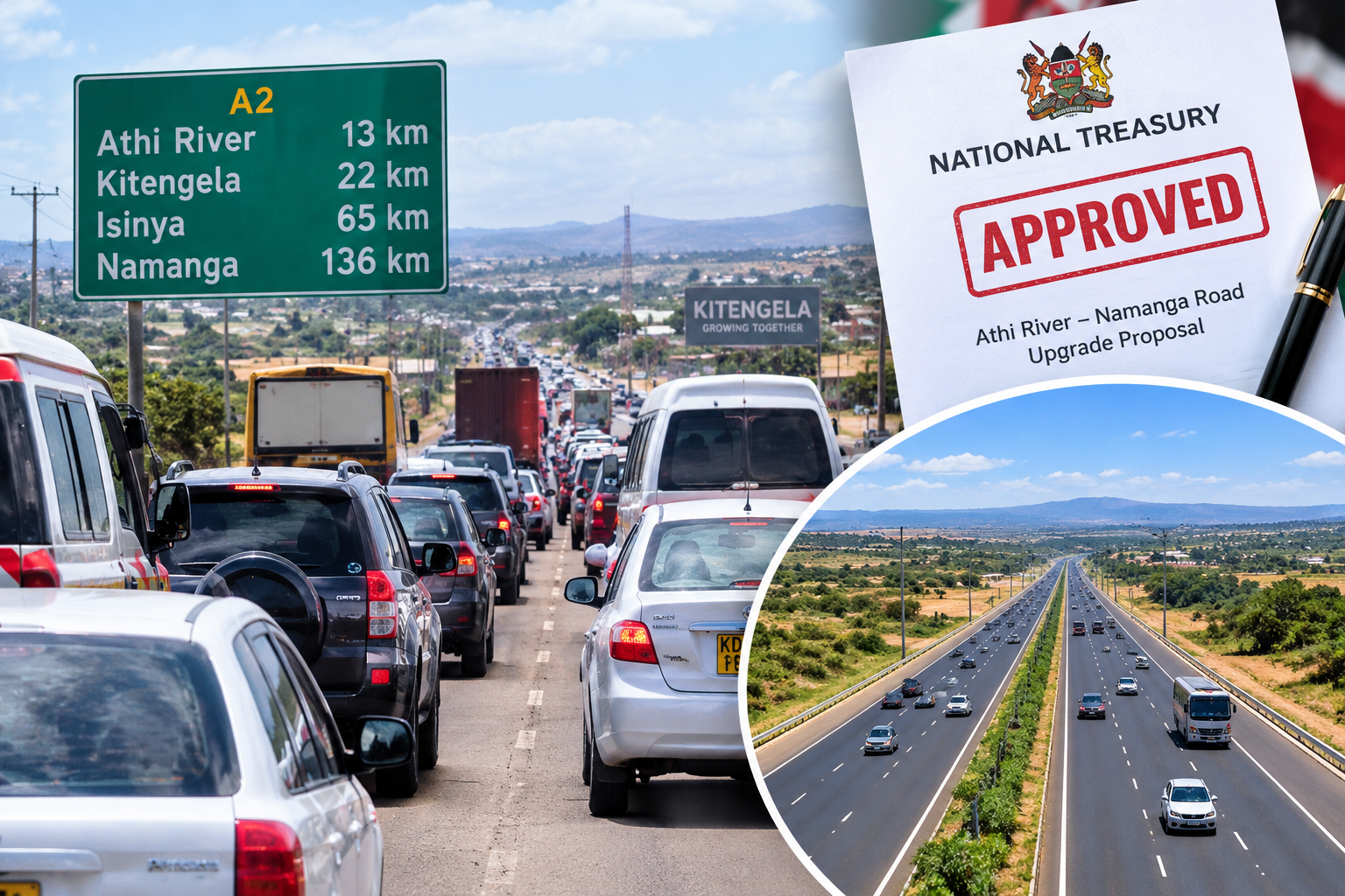 2 Hours to Cover 5km: Treasury Makes Major Move on Athi River–Namanga Road